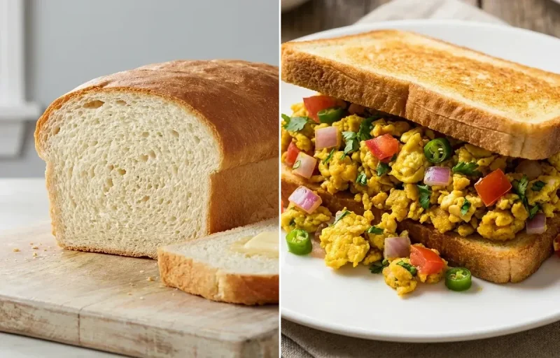 White Bread with Egg Bhurji Sandwich