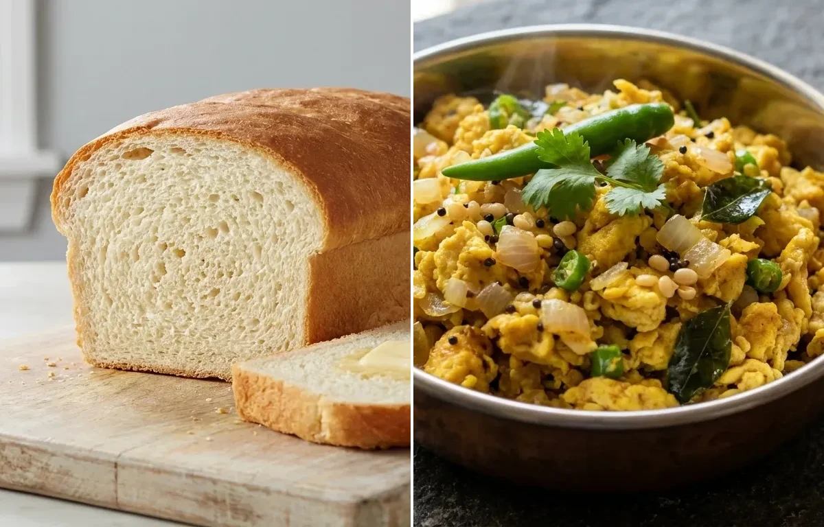 White Bread with Muttai Podimas