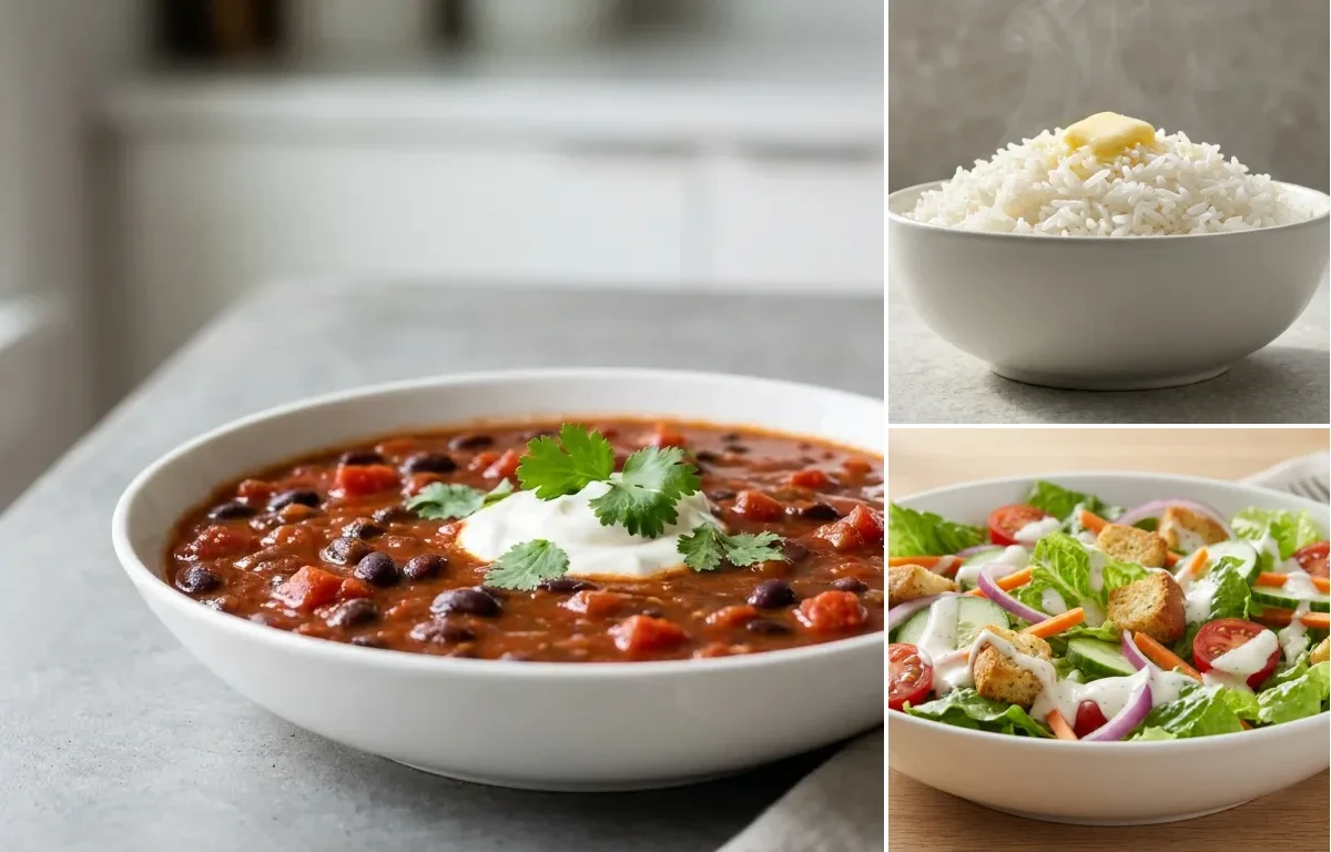 White Rice with Side Salad