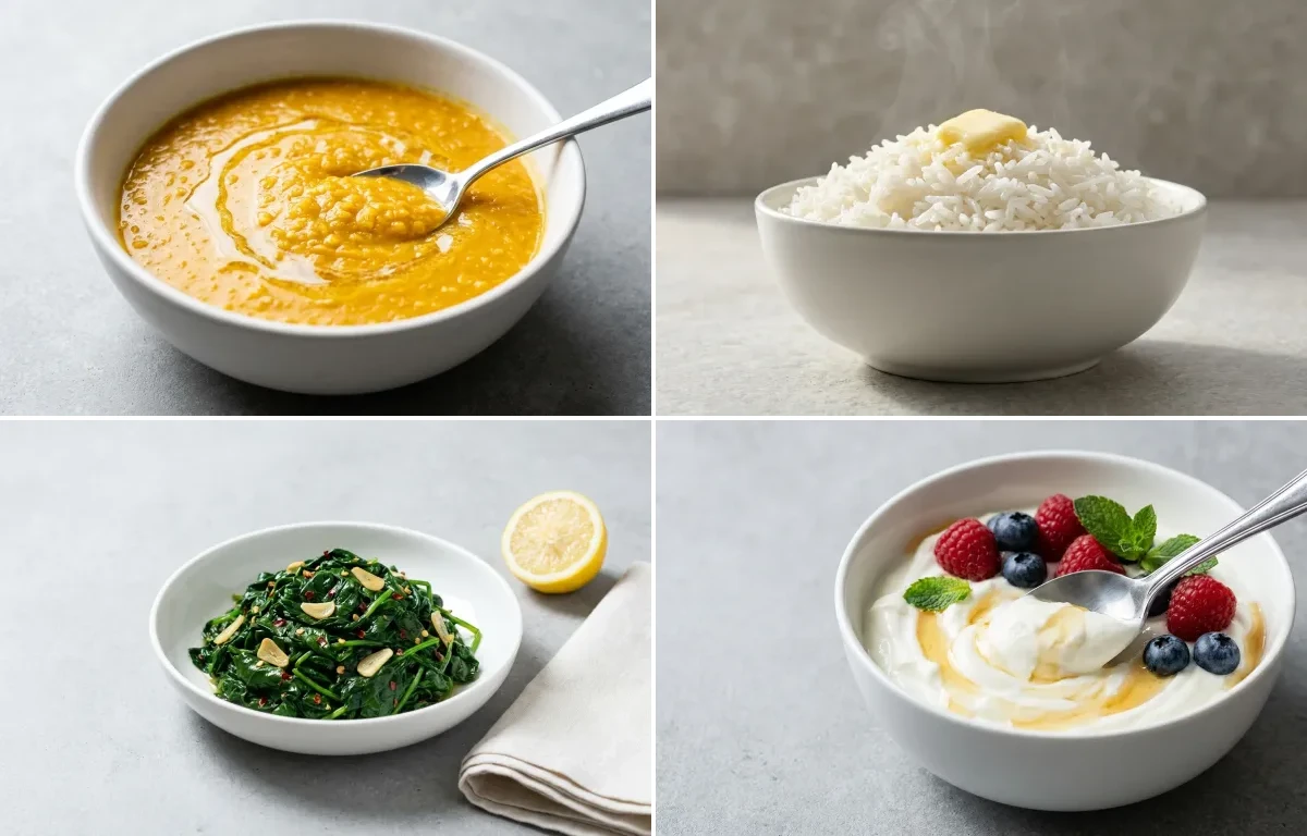 White Rice with Soft Lentil Dal with Cumin and Turmeric