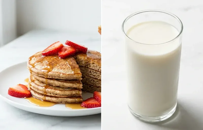 Whole Grain Pancakes with Strawberries