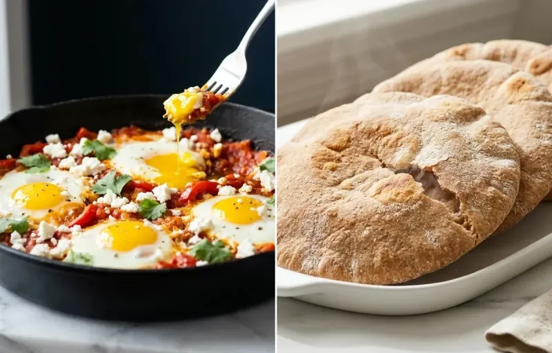 Whole Grain Pita with Shakshuka with Feta