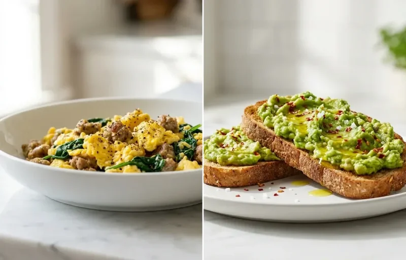Whole Grain Toast with Three Egg Scramble Muscle Building