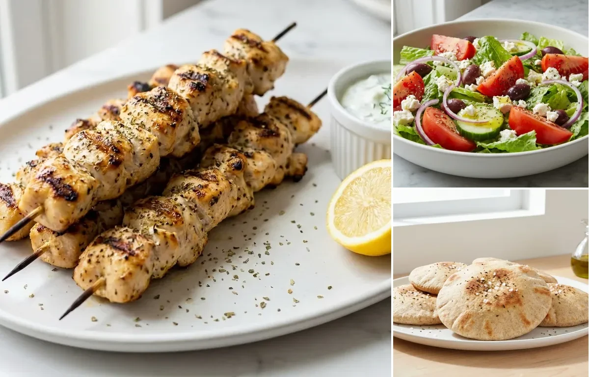 Whole Wheat Pita with Chicken Souvlaki with Tzatziki Sunday Meal Prep