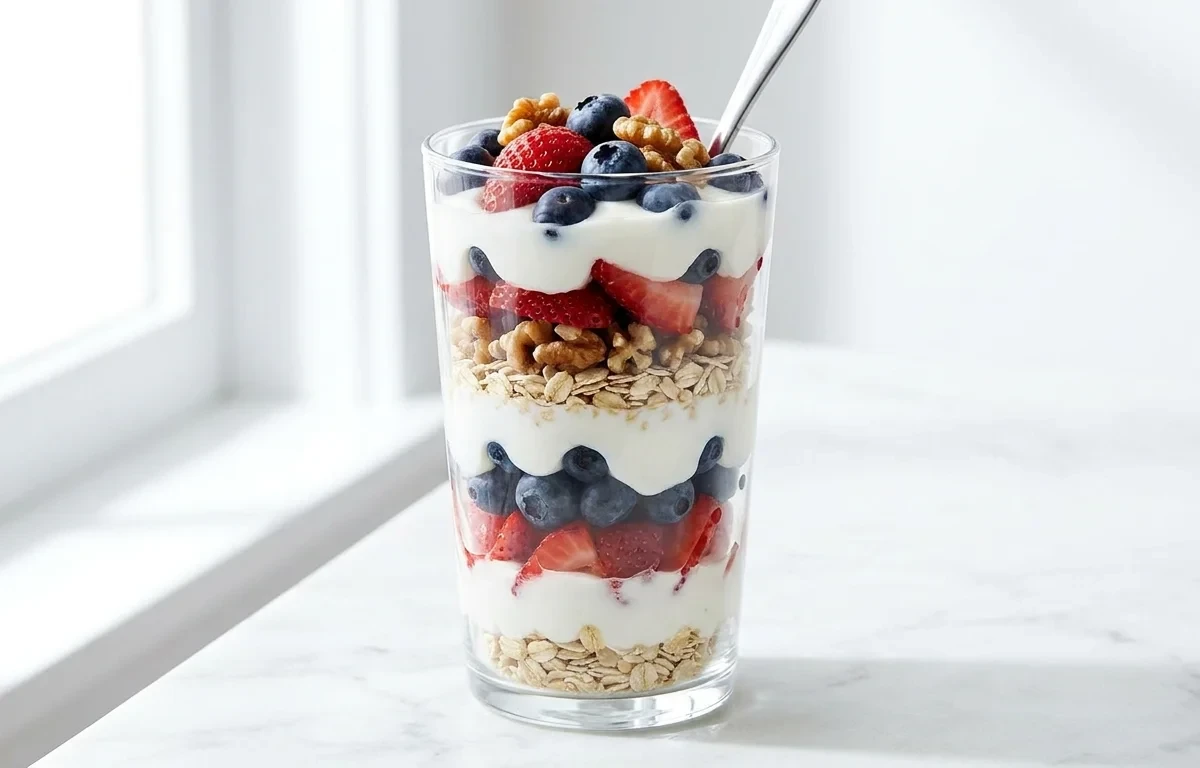 Yogurt Parfait with Berries and Walnuts