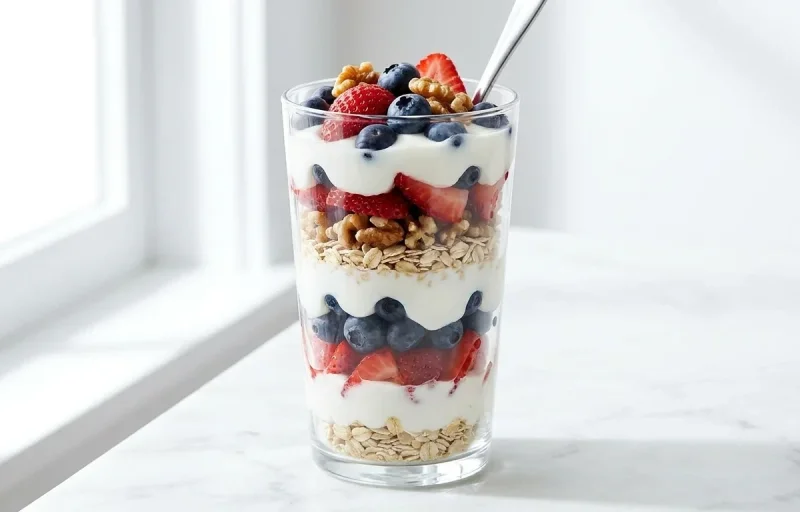 Yogurt Parfait with Berries and Walnuts