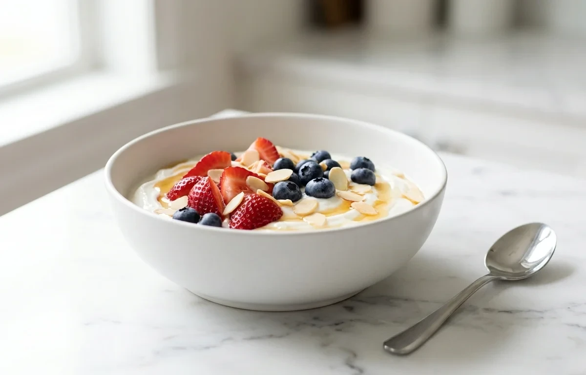 Yogurt with Berries and Almonds Vegetarian
