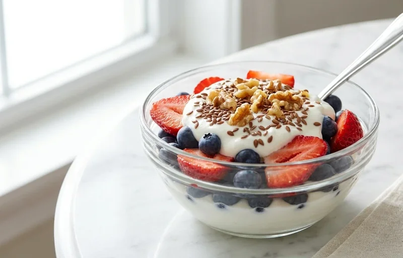 Yogurt with Berries and Flaxseed