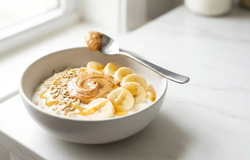 Yogurt with Oats Banana Walnuts PB