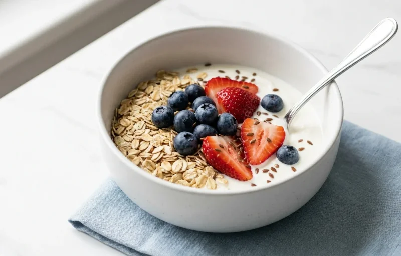 Yogurt with Oats Berries Flaxseed
