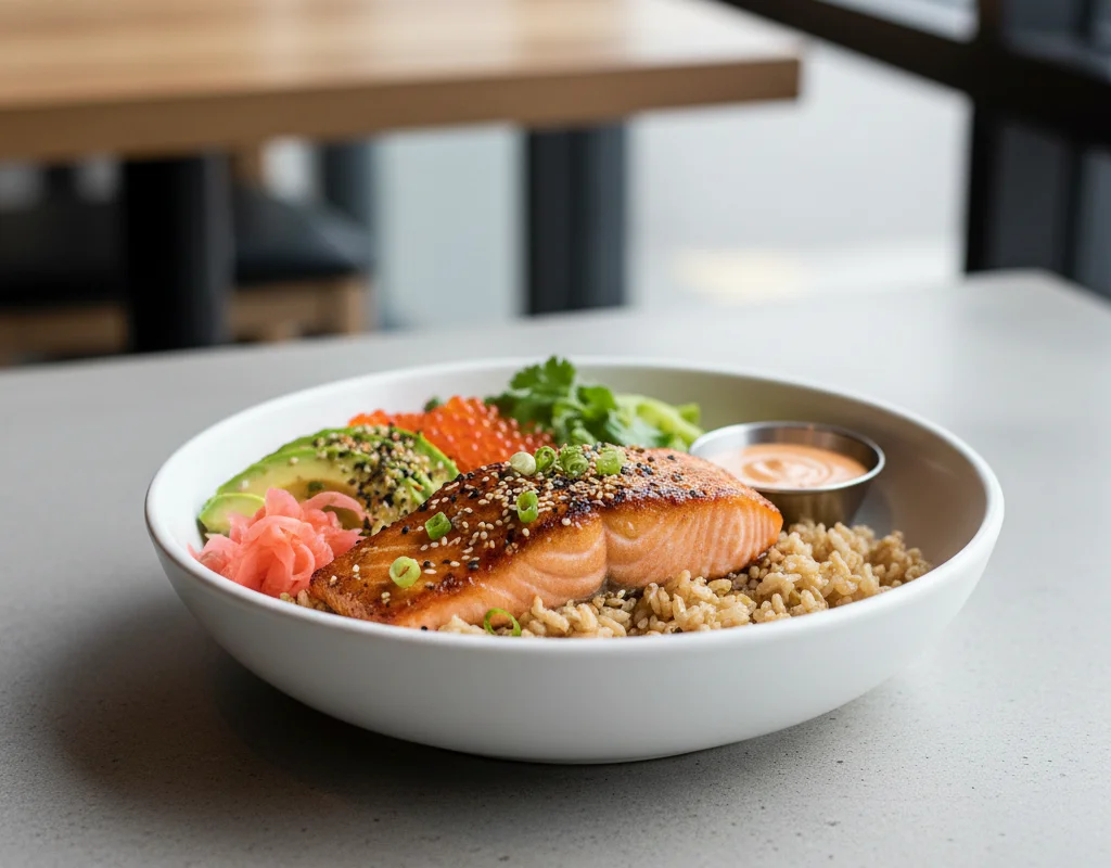 Brown Rice Salmon Bowl