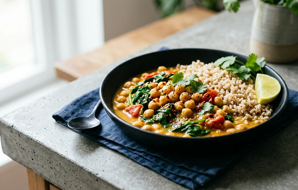 20-Minute Chickpea & Spinach Curry
