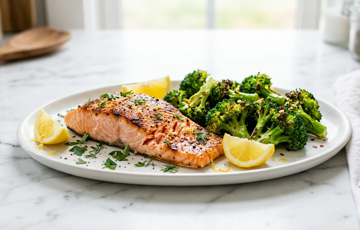 25-Minute Sheet Pan Lemon Salmon & Broccoli