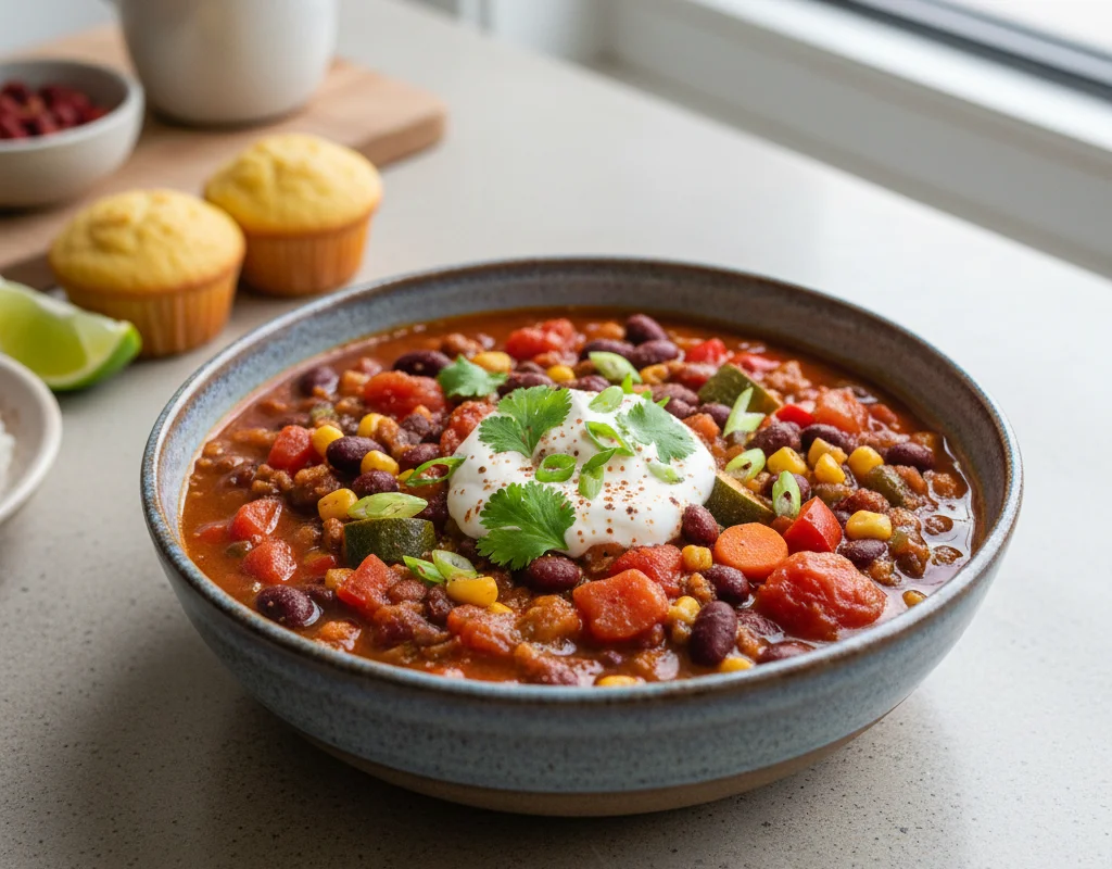 Hearty Bean and Vegetable Chili