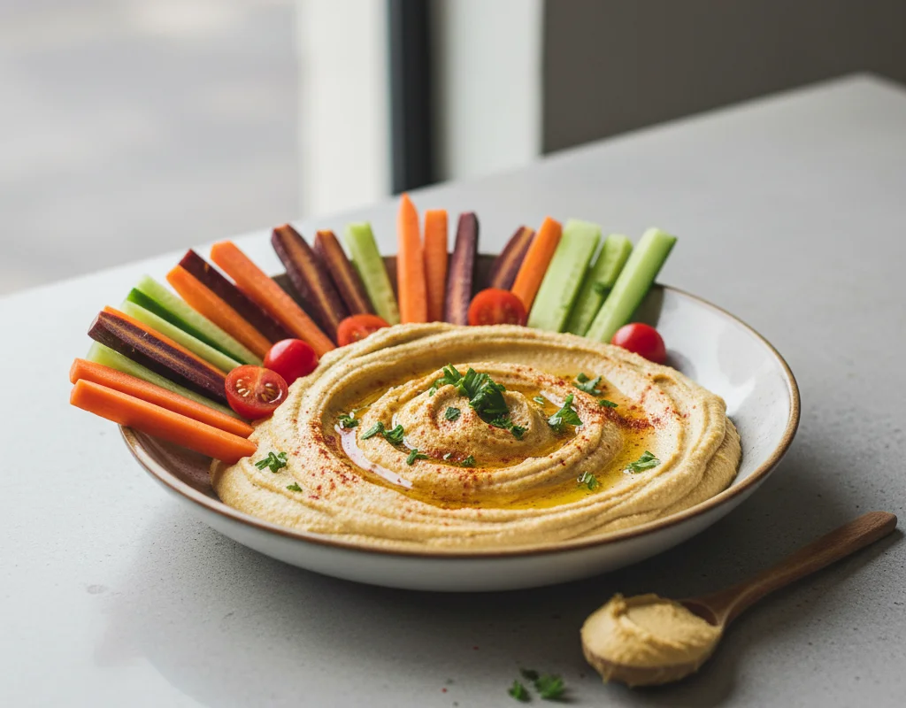Vegan Hummus With Carrot Sticks