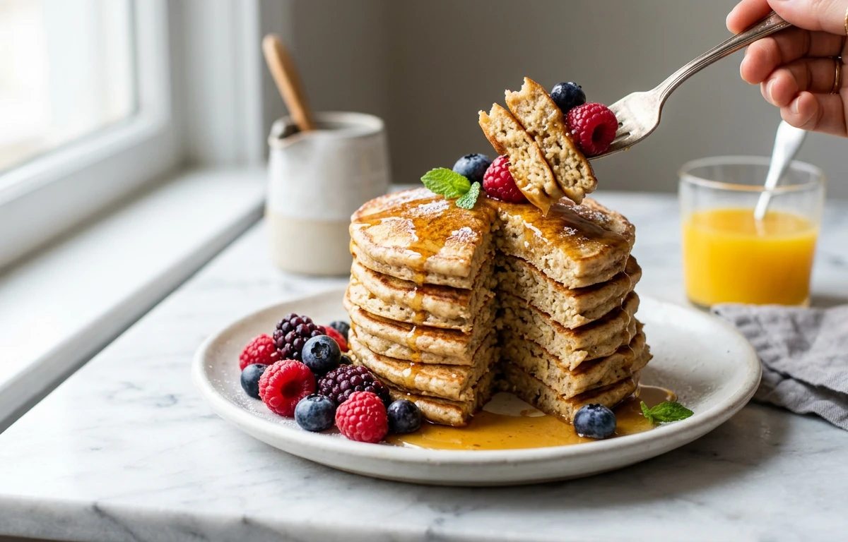 3-Ingredient Oat Flour Banana Pancakes