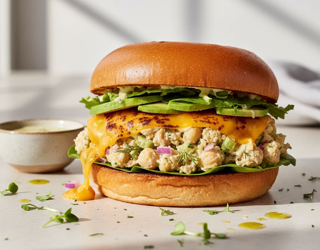 Chickpea Tuna Melt Sandwich