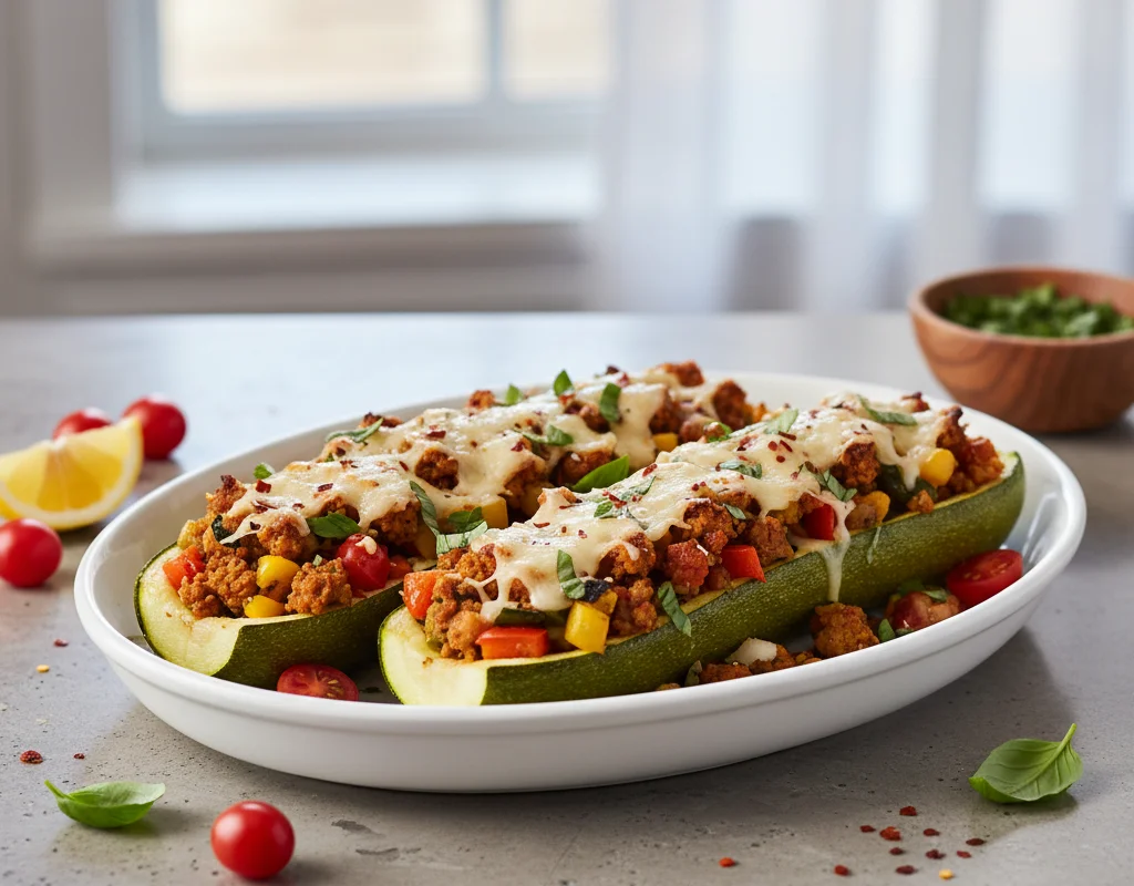Vegan Stuffed Zucchini Boats