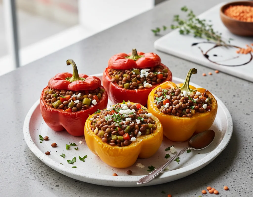 Lentil Stuffed Peppers