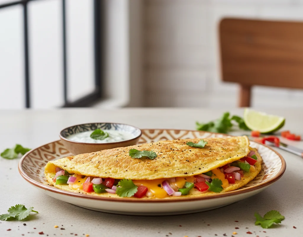 Cheese Omelette with Veggies
