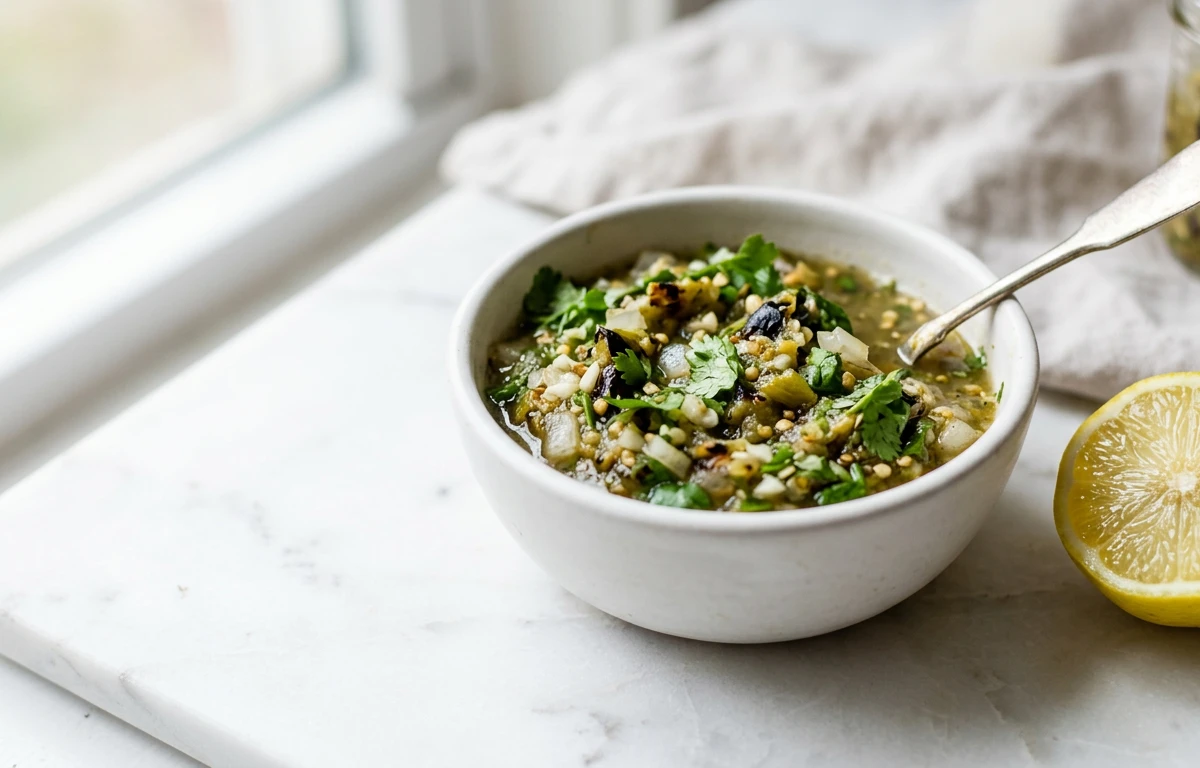 5-Minute Roasted Green Chili Salsa