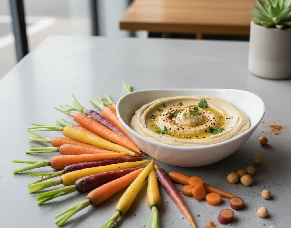 Baby Carrots With Hummus