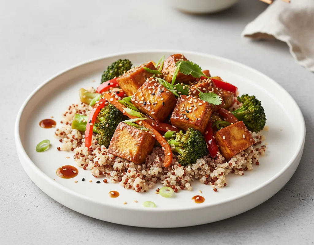 Tofu Stir-fry with Quinoa and Broccoli