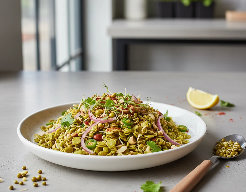 High-Protein Sprouted Moong Poha
