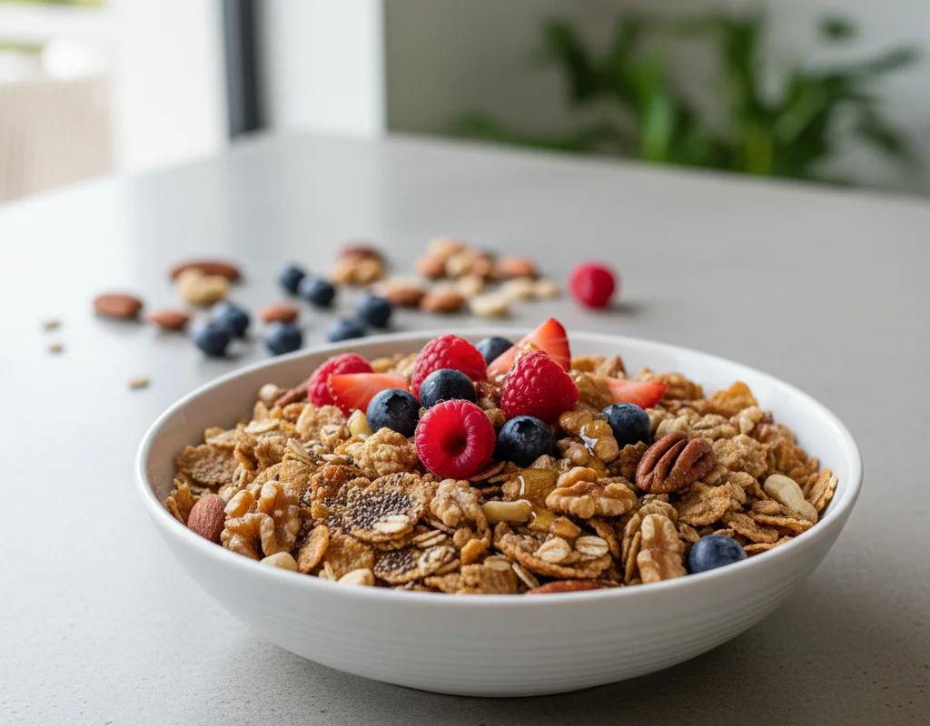 High-Fiber Cereal with Berries and Nuts