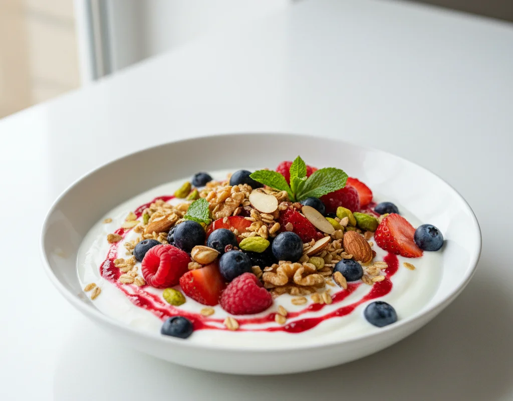 Greek Yogurt with Mixed Berries and Nuts