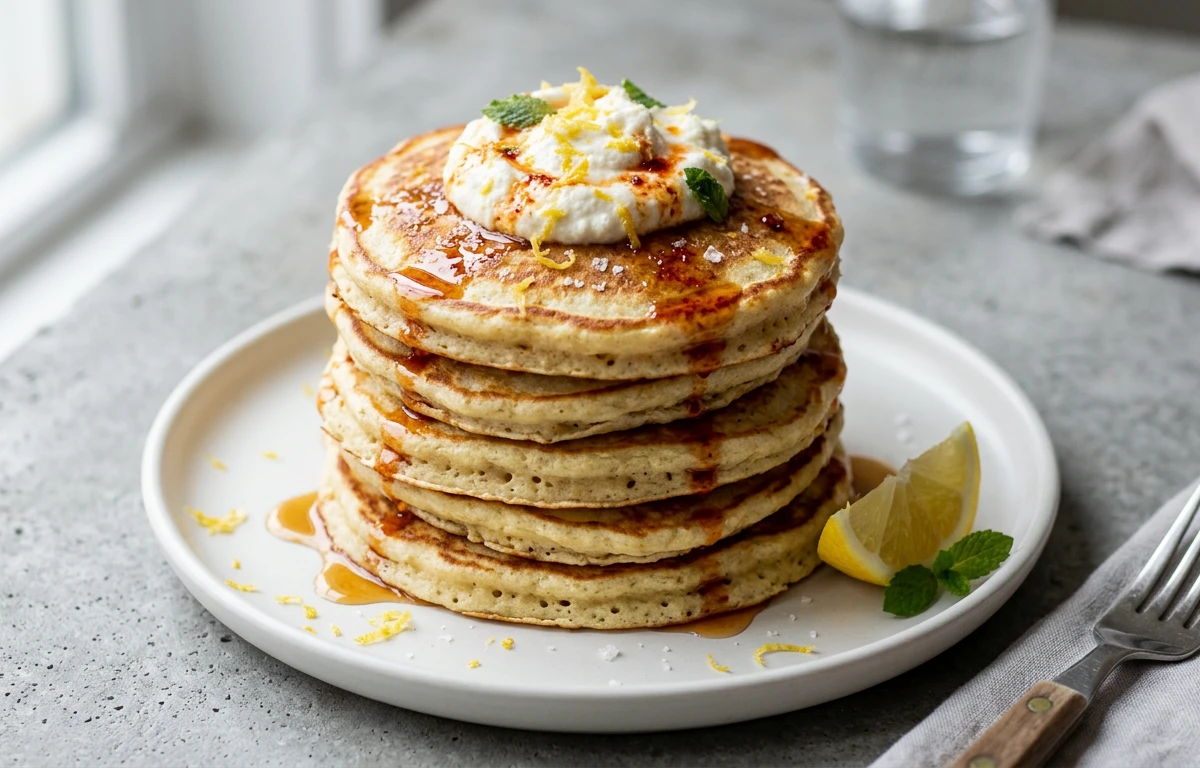 Almond Flour Lemon Ricotta Pancakes