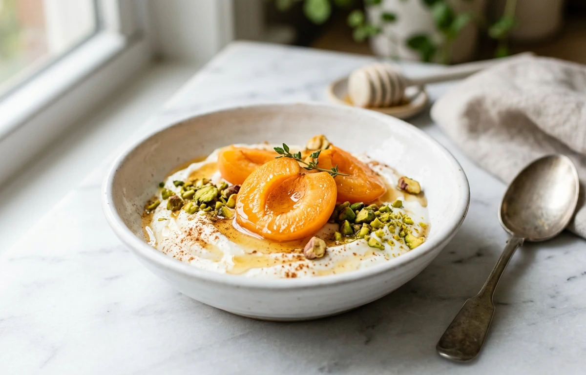 Apricot Yogurt Bowl with Pistachios