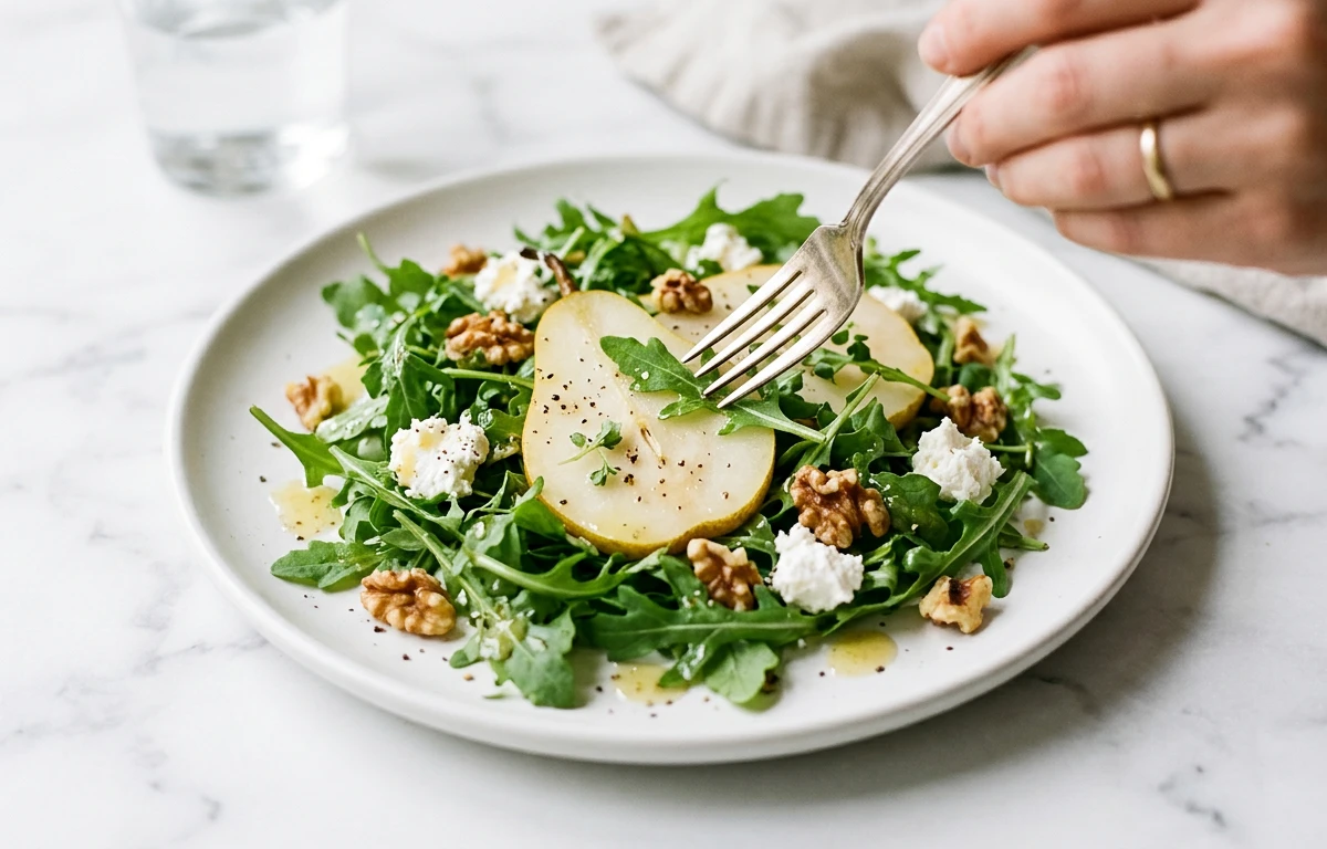 Arugula, Pear & Goat Cheese Salad