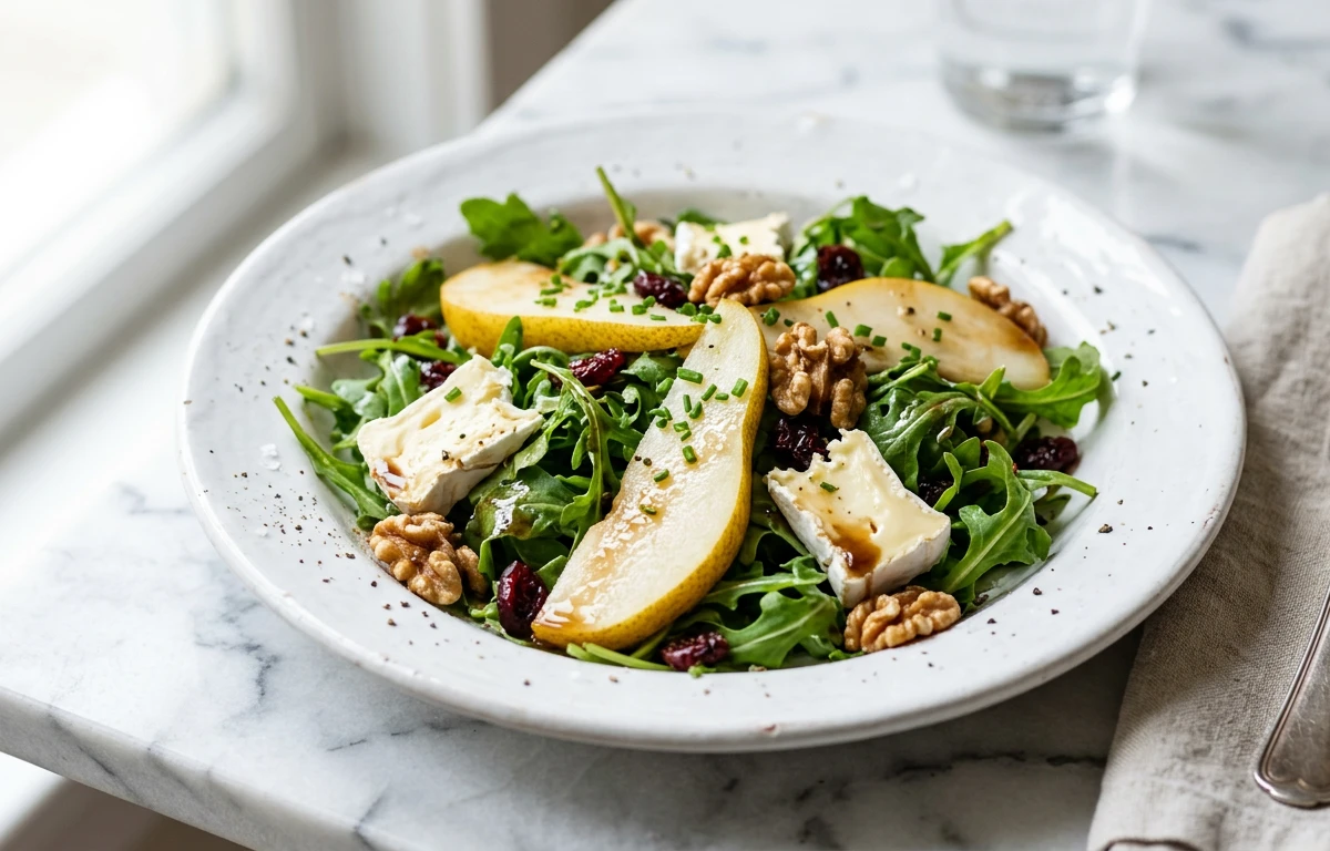 Arugula Salad with Pears & Brie