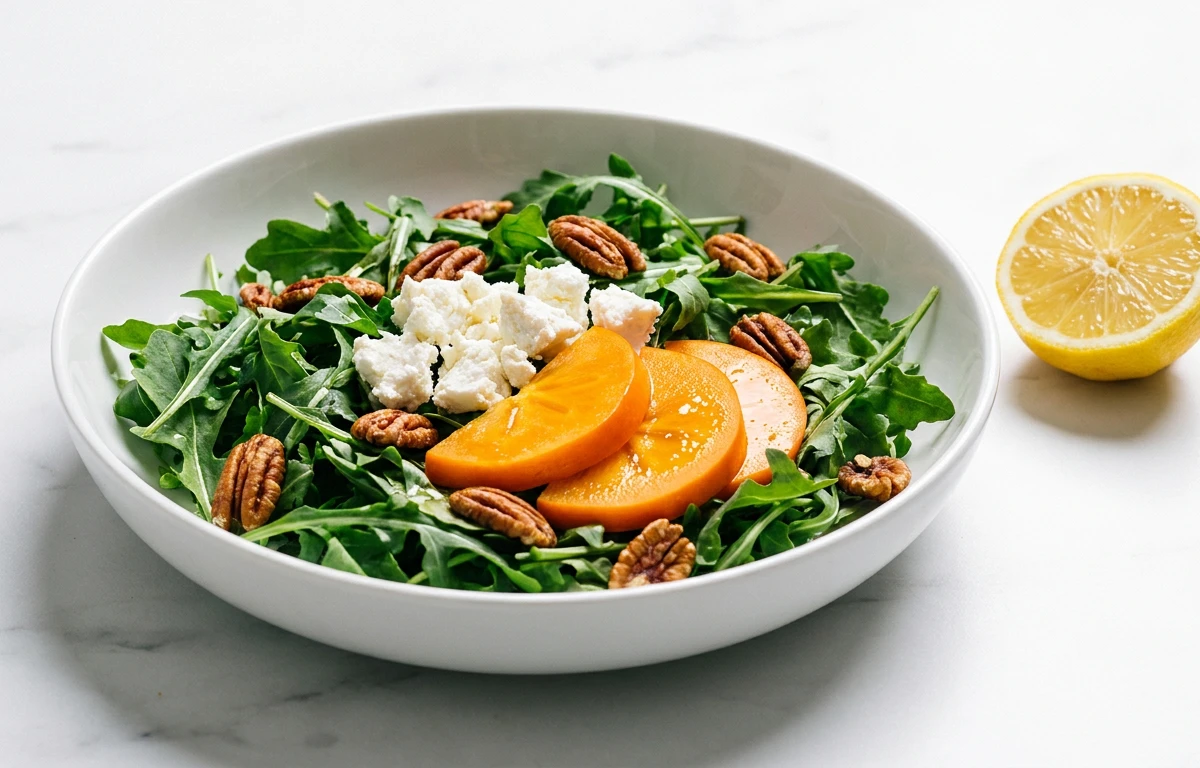 Arugula Salad with Persimmon & Goat Cheese