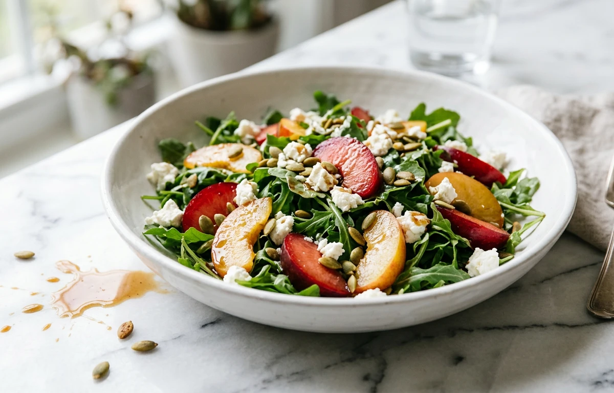 Arugula Salad with Plum & Feta