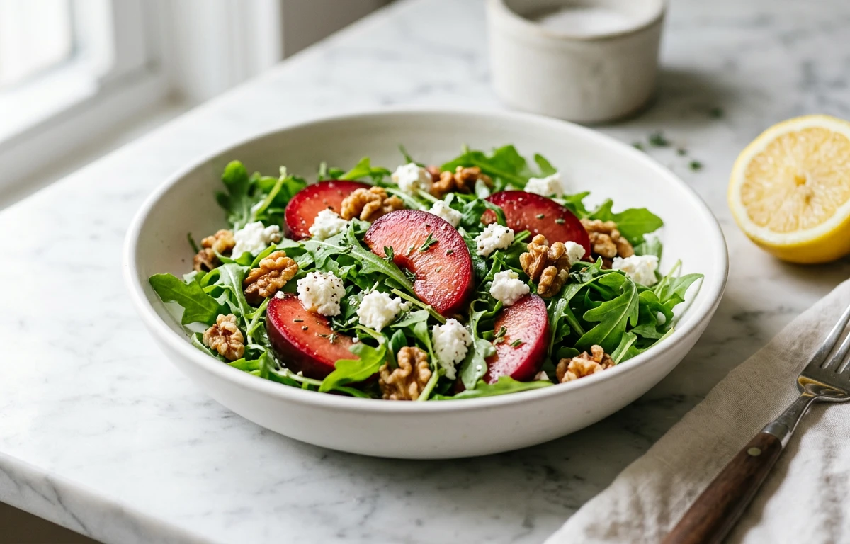Arugula Salad with Plum & Goat Cheese