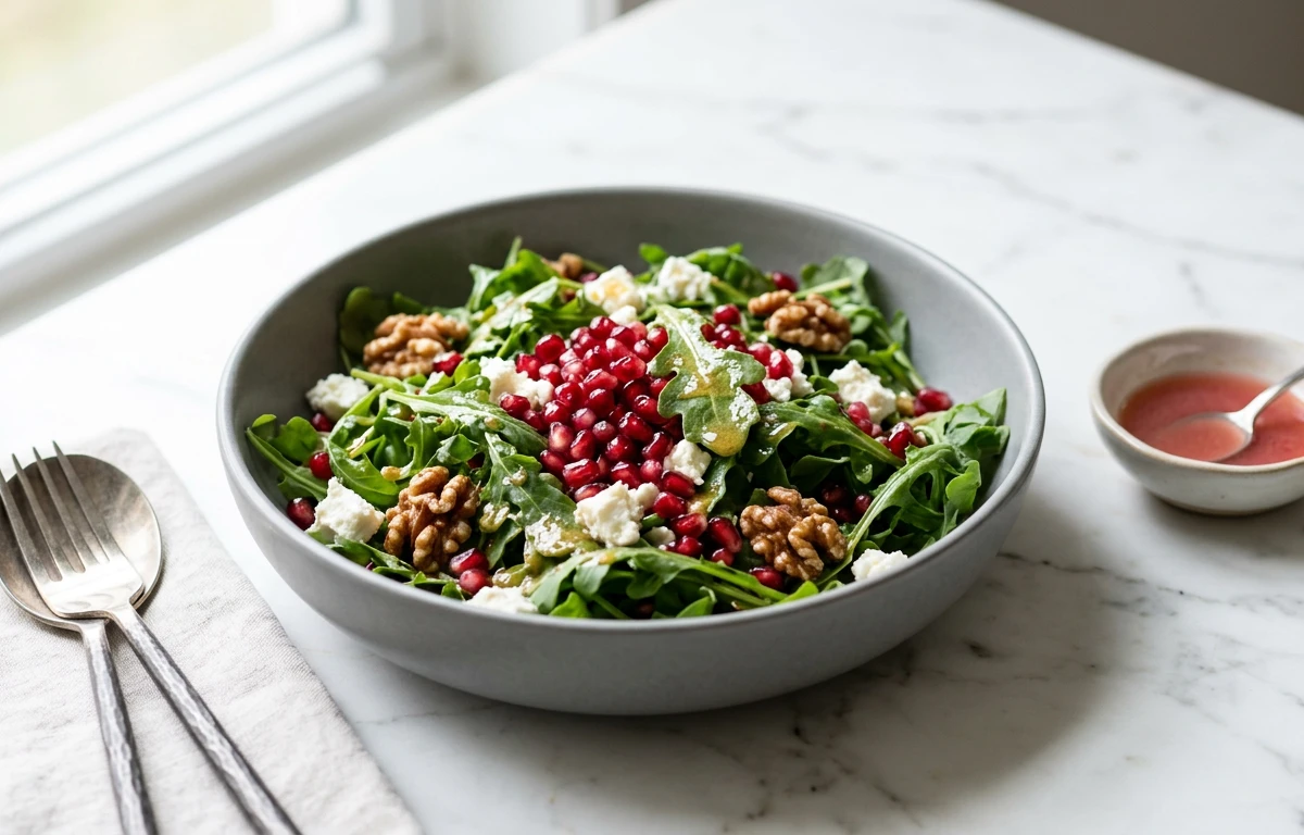 Arugula Salad with Pomegranate & Feta