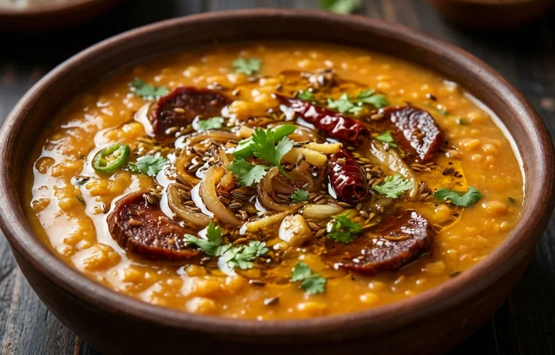 Assamese Masoor Dal with Thekera