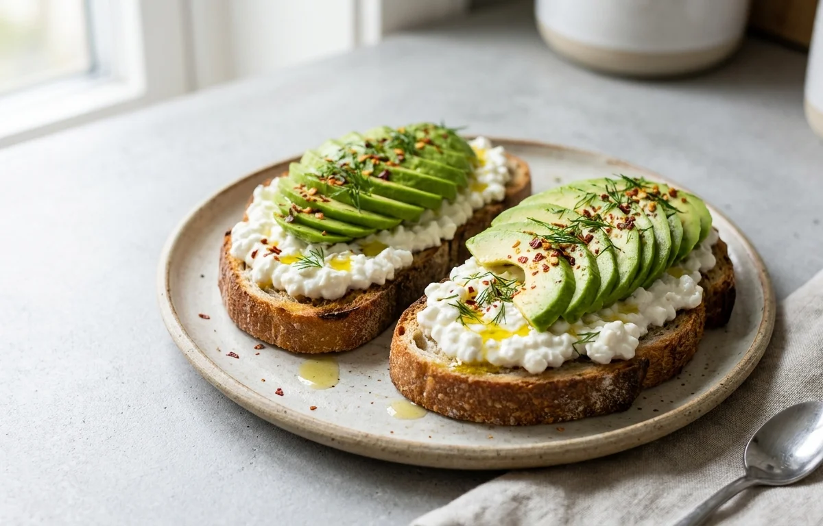Avocado Cottage Cheese Toast