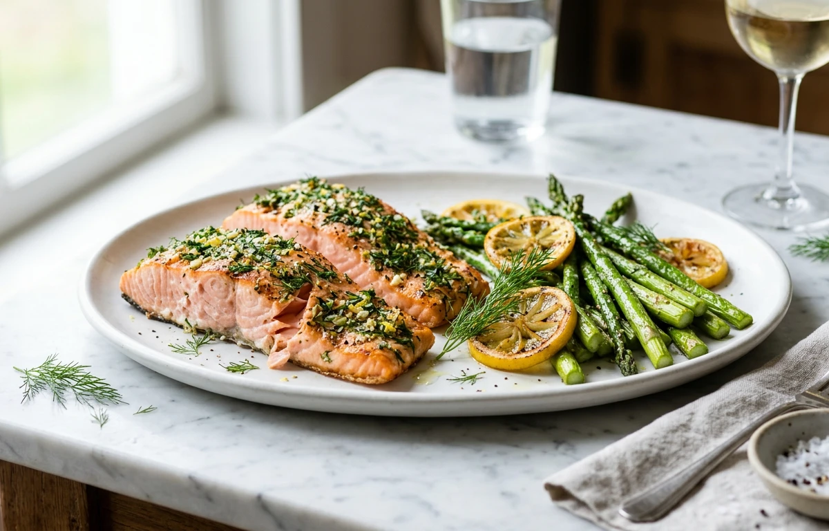 Baked Lemon Herb Salmon & Asparagus