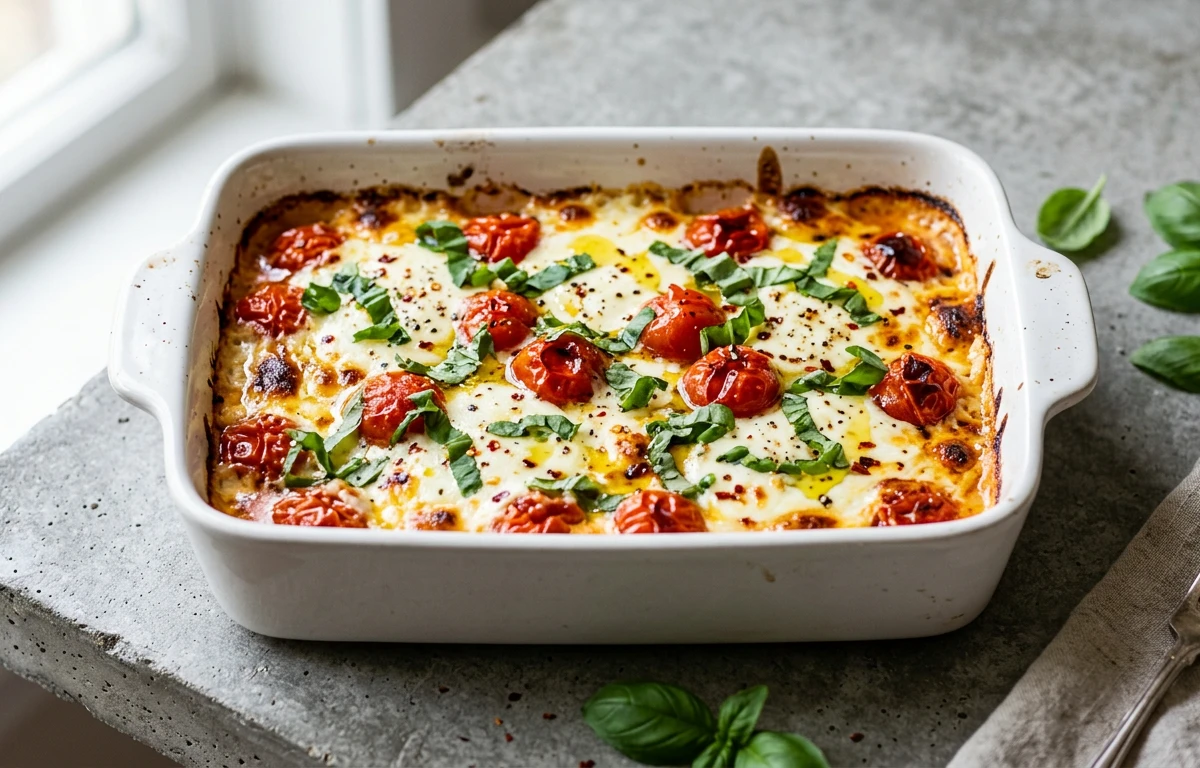 Baked Mozzarella and Cherry Tomatoes