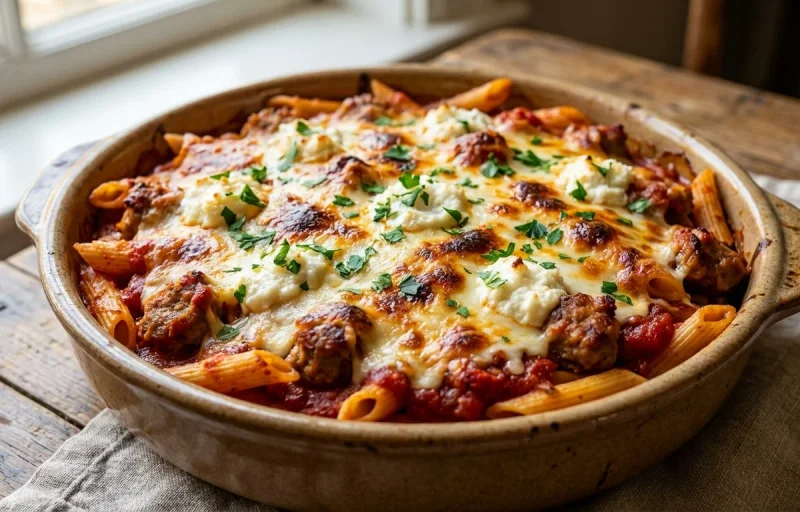 Baked Penne with Sausage