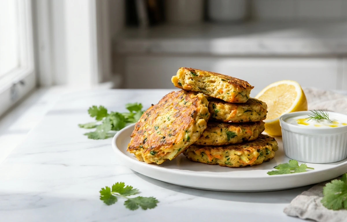 Baked Veggie & Chickpea Fritters