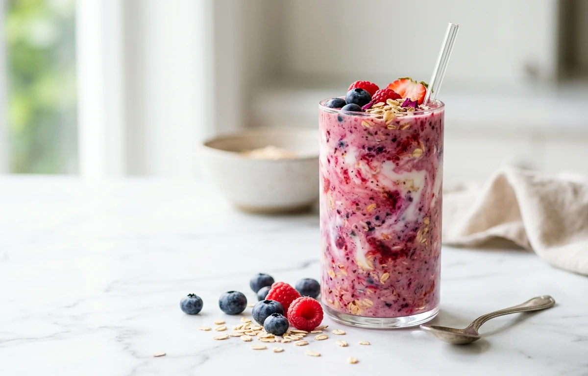 Berry Oat Smoothie with Yogurt