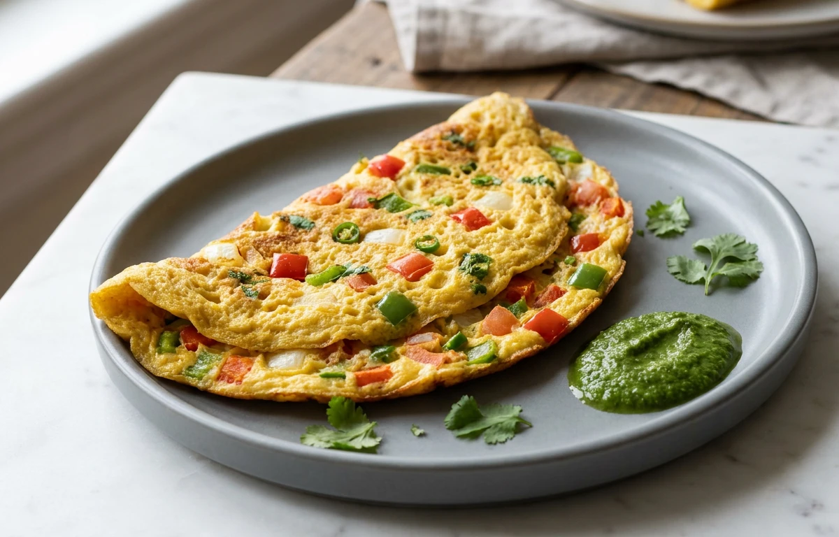 Besan Omelette With Veggies