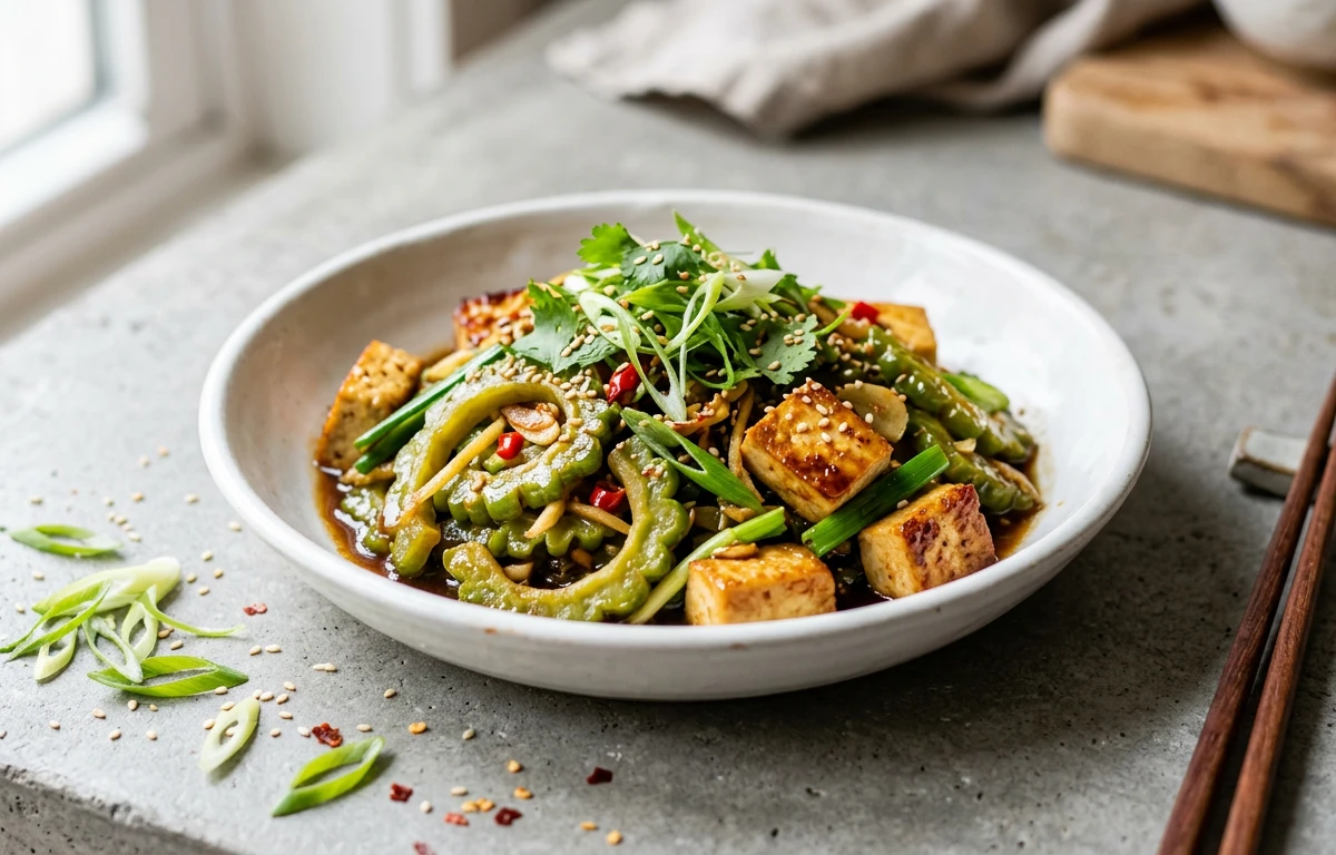 Bitter Gourd & Tofu Stir-fry