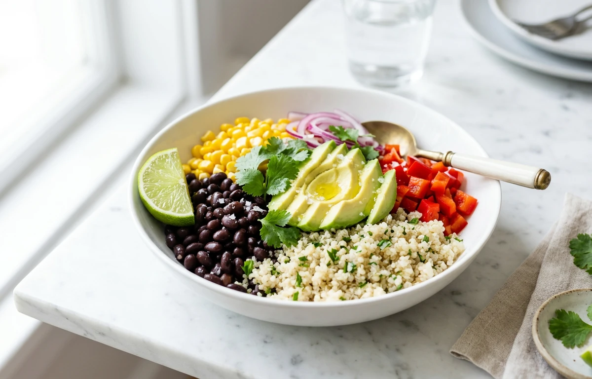 Black Bean & Quinoa Bowl with Avocado