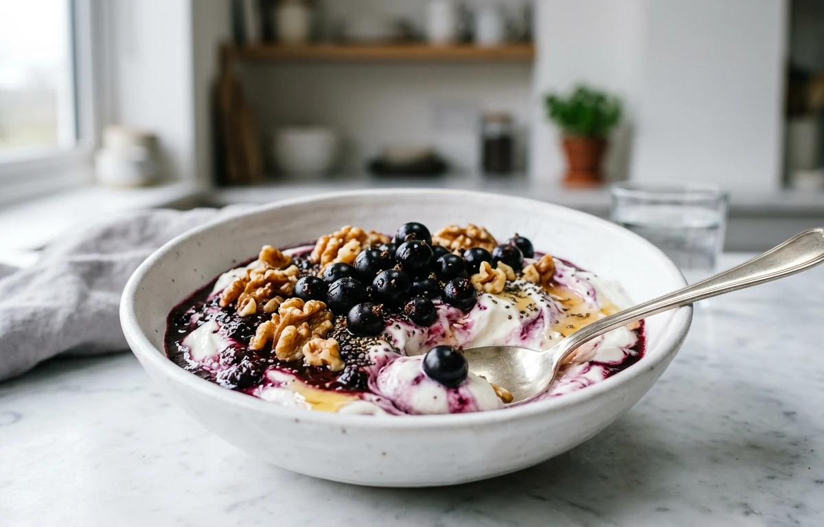 Blackcurrant Protein Yogurt Bowl