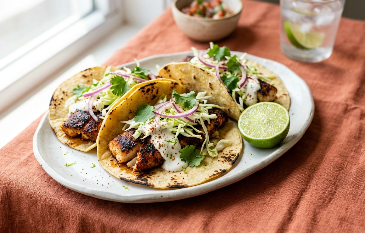 Blackened Basa Fish Tacos
